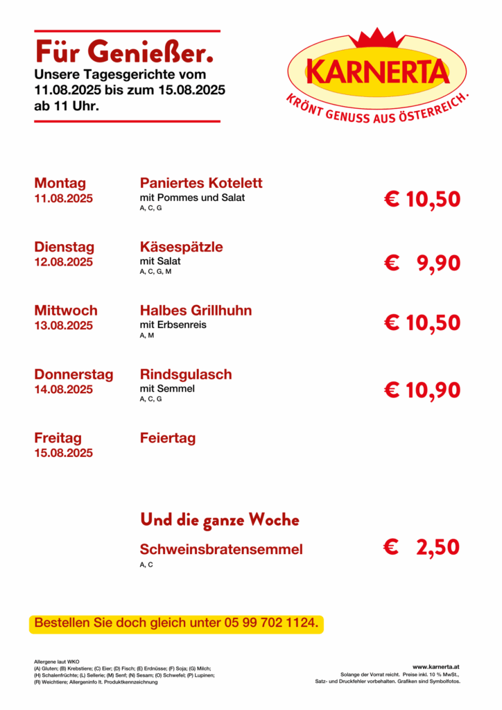 Menüplan KW 33