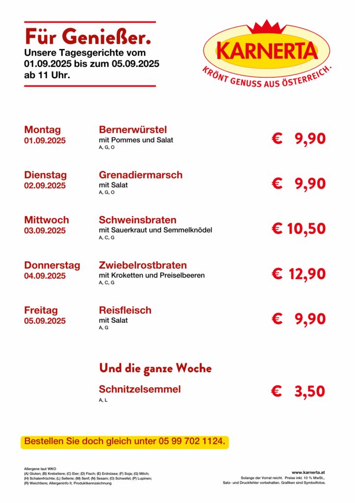 Menüplan KW 36