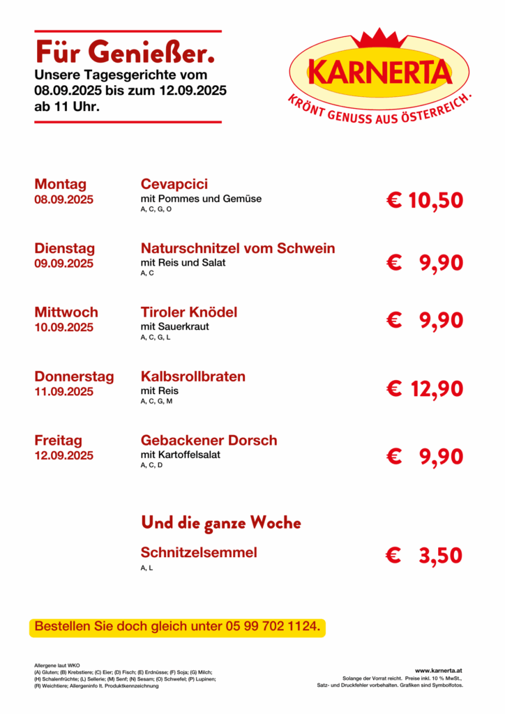 Menüplan KW 37