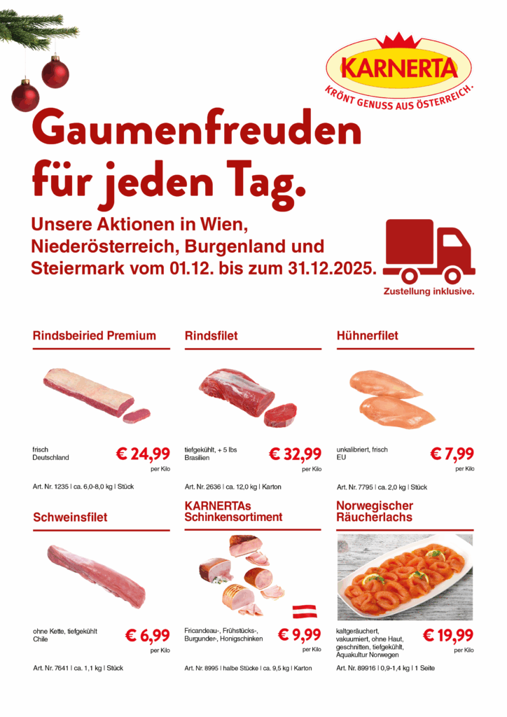 Gastro Aktion Dezember Wien und Graz