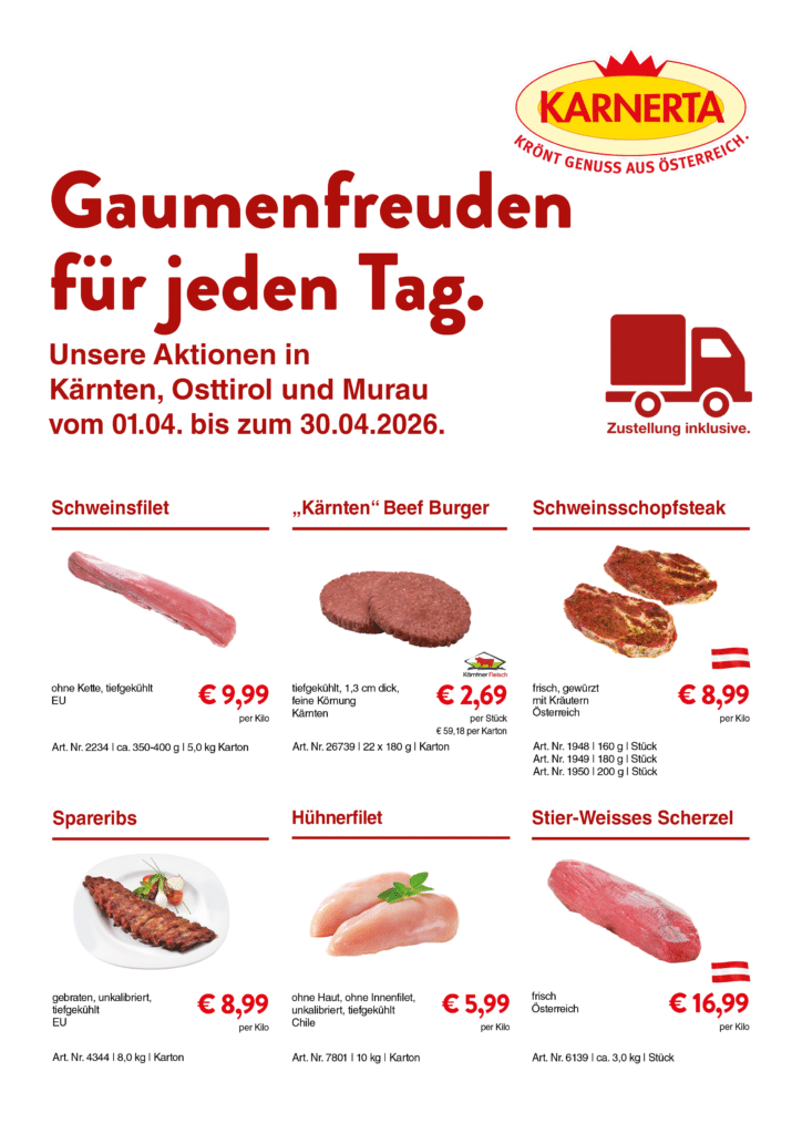 Gastro Aktion April Kärnten-Lienz-Murau