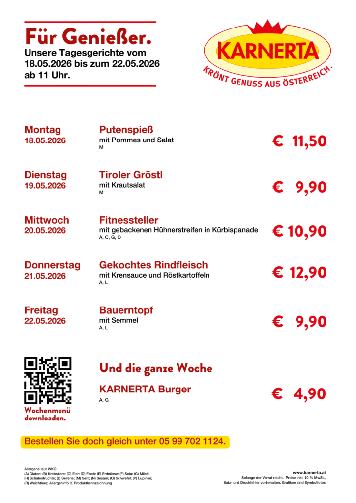 Menüplan KW 21 aktualisiert