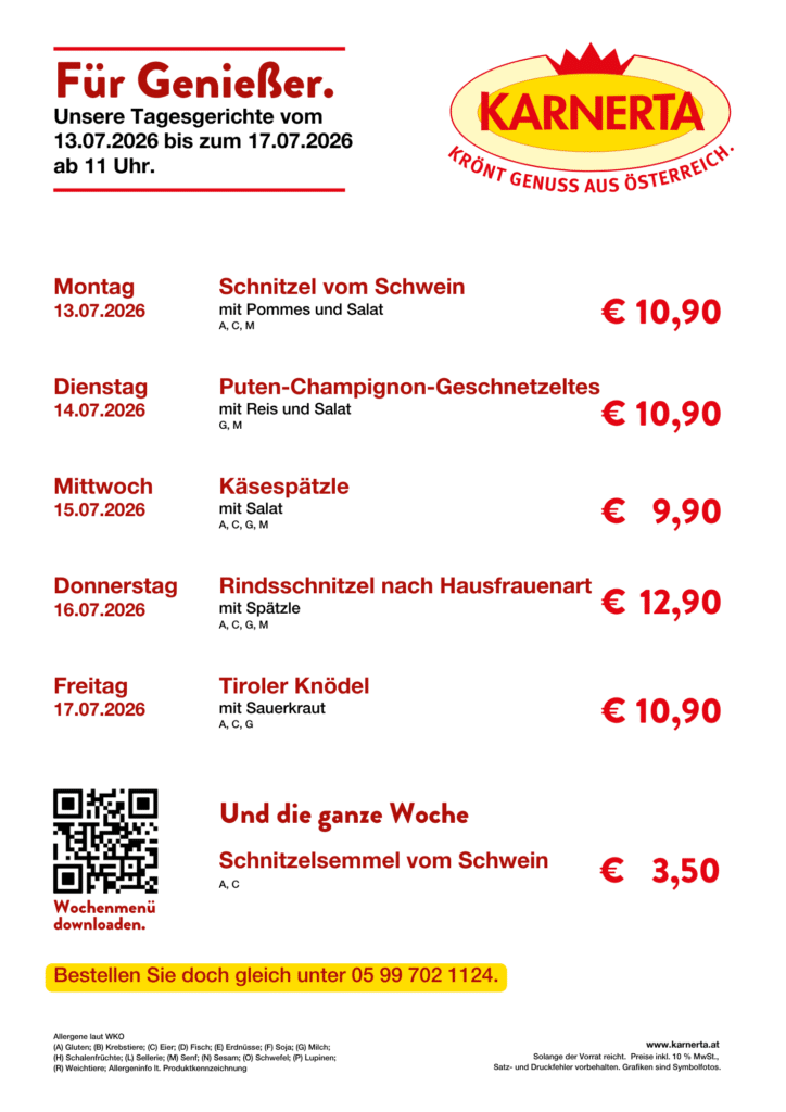 Menüplan KW 29