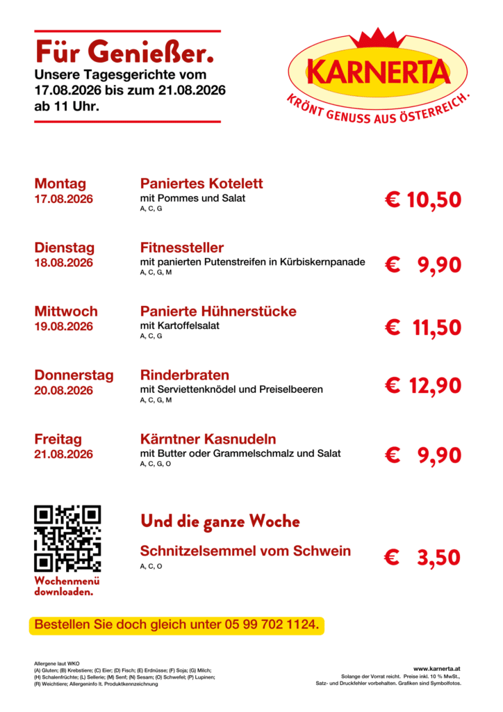 Menüplan KW 34