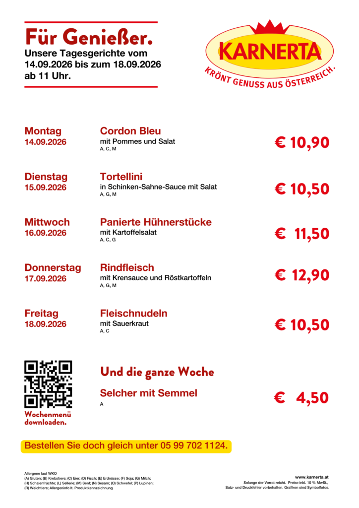 Menüplan KW 38
